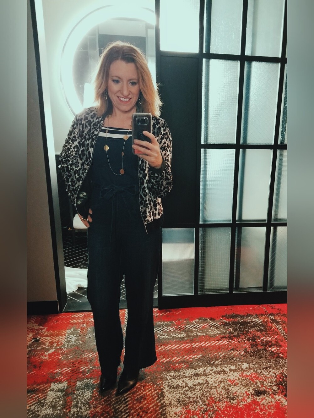 T Tahari Leopard-Print Bomber Jacket in Black and Brown Size Xs - Picture 2 of 12